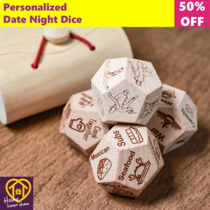 Personalized Date Night Dice,Unique dice set,Date Night Ideas,Custom Anniversary Gifts,Couples Games,Wedding gifts,Romantic Gift for Couples