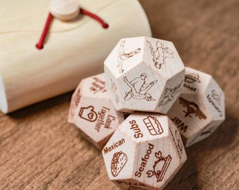 Personalized Date Night Dice,Unique dice set,Date Night Ideas,Custom Anniversary Gifts,Couples Games,Wedding gifts,Romantic Gift for Couples