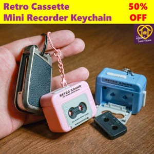 Retro Kassette Mini Blockflöte Schlüsselbund, Sprachaufnahme Geschenk, 3D gedruckte lustige aufnehmbare Spieluhr Schlüsselbund, sprechen Sie mit Geschenk Mutter Mutter Tages