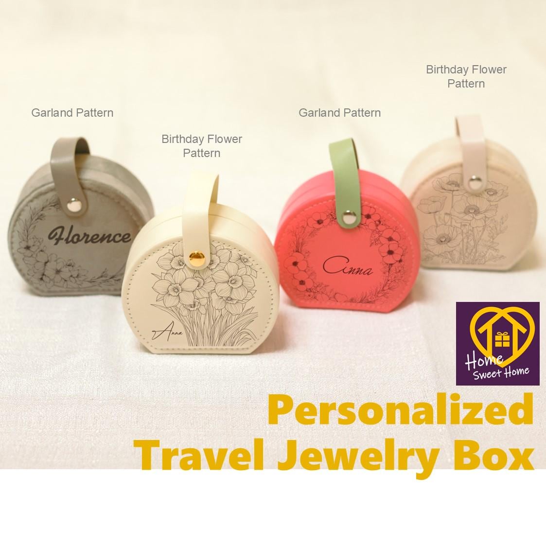Personalized Travel Jewelry Box,Wedding Favors,Christmas Gifts for Her,Bridesmaid Gifts Box,Custom Velvet Jewelry Box,Leather Jewelry Box