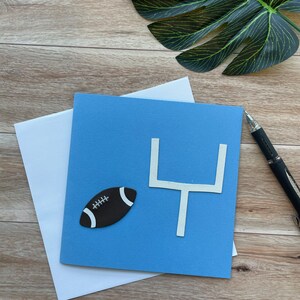 Cartão de futebol, em branco por dentro, ótimo para qualquer ocasião, feito à mão com apliques de couro, cartão de aniversário, cartão de felicitações, cartão exclusivo, cartão infantil