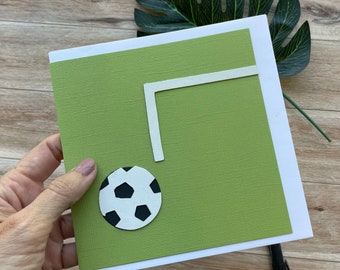 Soccer Card, Blank inside, Great for any Occasion, Handmade with Leather Applique, Birthday Card, Greeting Card, Unique Card, Kids Card