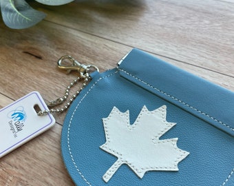 Canada / Maple Leaf Coin Purse, Round Coin Purse, Snap Purse, Flex Frame Pinch Purse, Circle Shape Purse