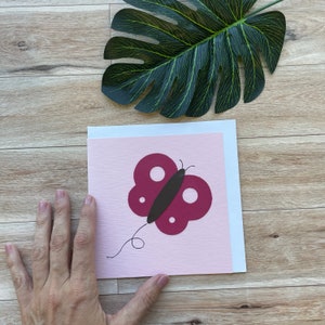 Cartão de borboleta, em branco por dentro, ótimo para qualquer ocasião, feito à mão em apliques de couro, cartão de aniversário, cartão de felicitações, cartão exclusivo, cartão infantil