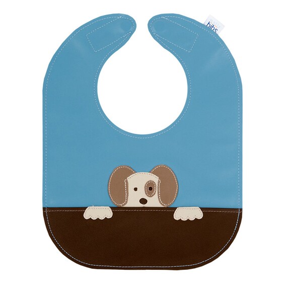 Items similar to Mally Bibs, the Original Leather Baby Bib, Dog Design