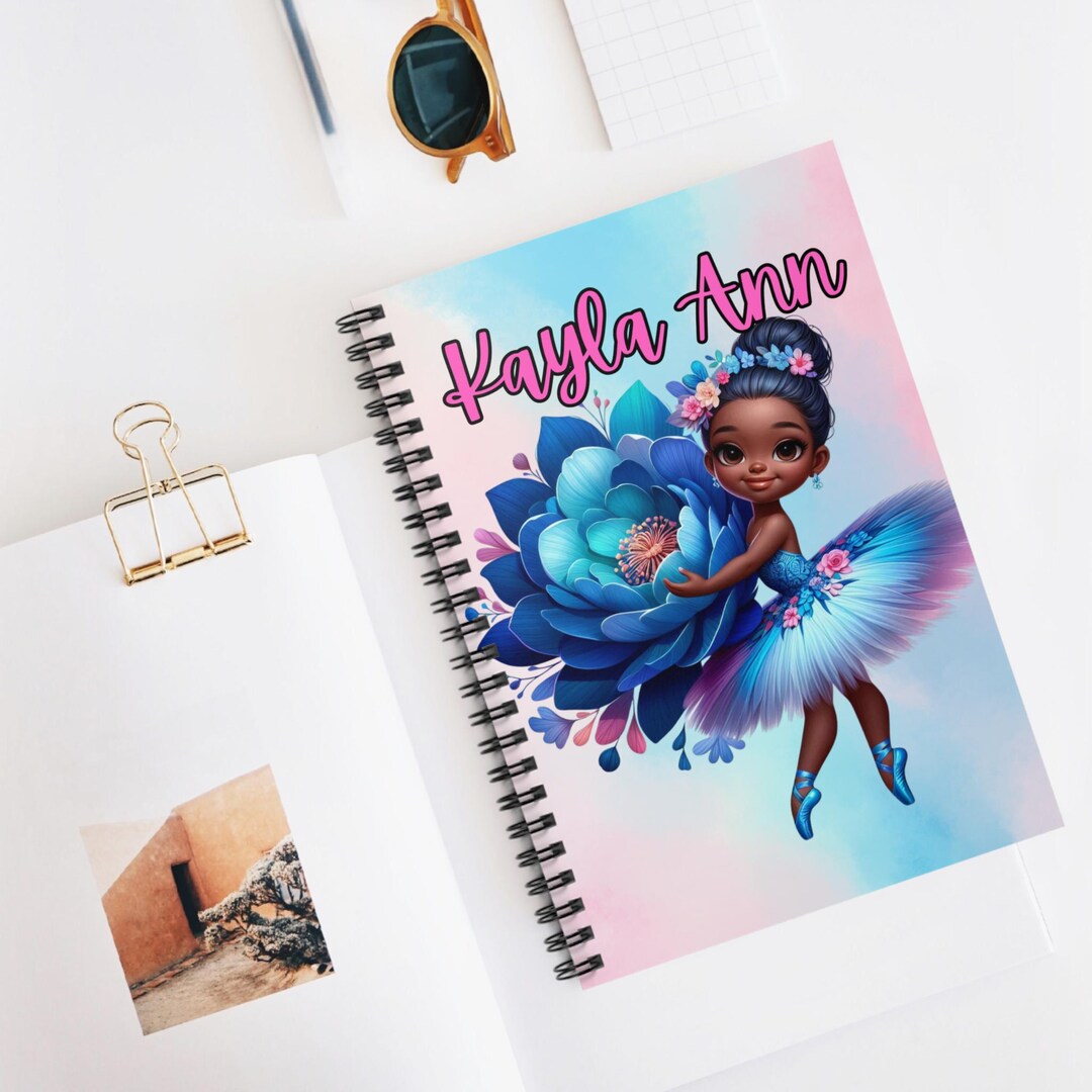 Personalized Ballerina Spiral Notebook(d), Ruled Line - Custom Name ...