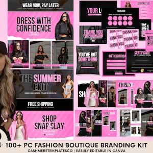 Fashion Branding Kit DIY Branding Kit Social Media Branding Boutique Content Set Fashion Business Branding Boutique Logo