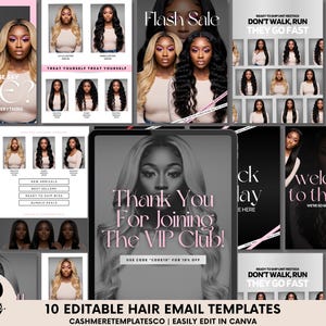Hair Email Templates Wigs Email Marketing for Mailchimp  Email Marketing Templates Klaviyo Email Templates - HB1