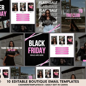 Editable Fashion Boutique Email Templates Canva Email Marketing for Clothing Store Email Marketing Templates Klaviyo Email Templates
