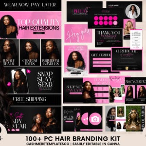 Hair Branding Kit DIY Branding Kit Social Media Branding Bundle Hair Content Set Hair Extensions Branding Beauty Stock Photos Hair Logo