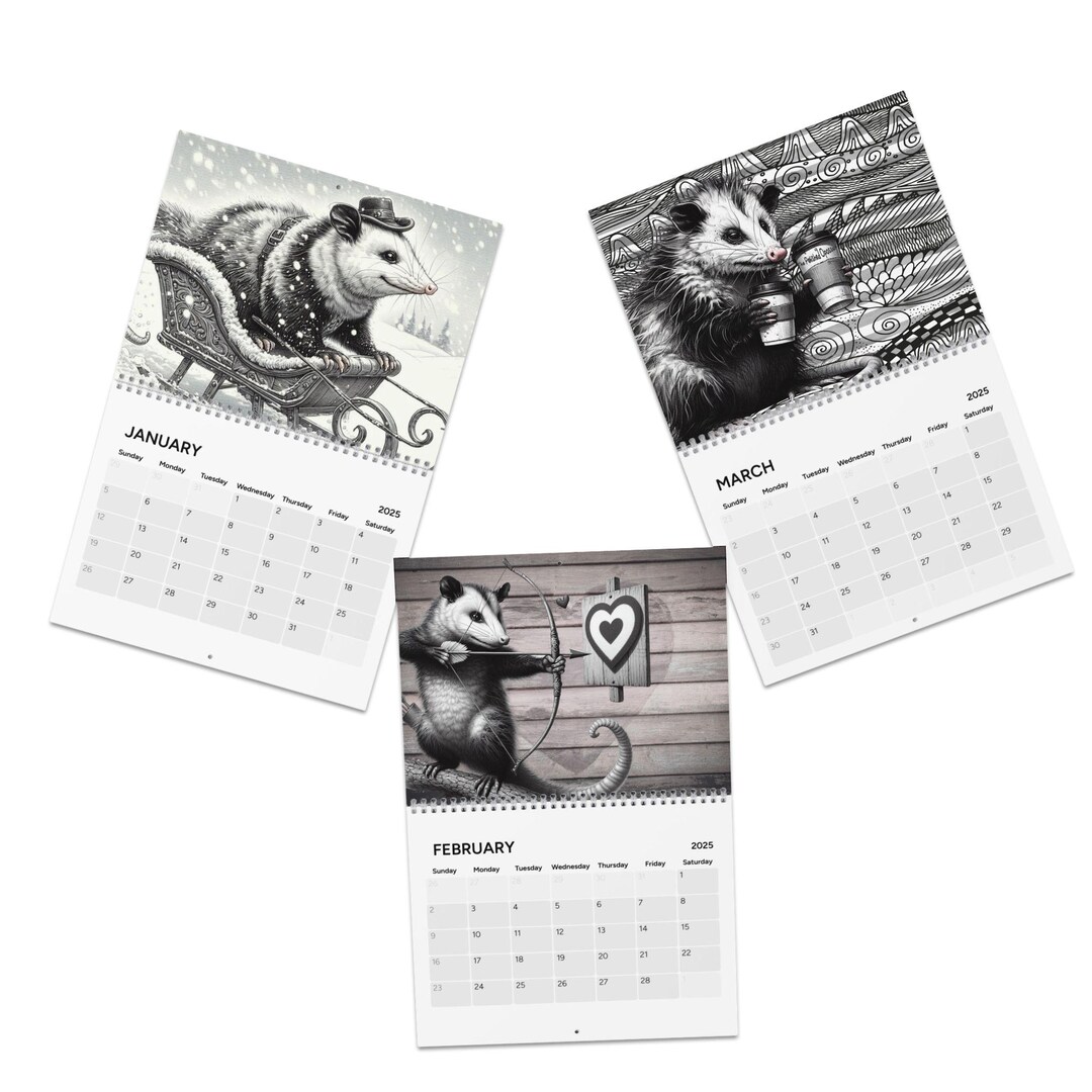 2025 Year of the Opossum Calendar Etsy