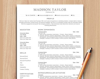 Simple Resume Template in Google Docs and Word, Google Docs Resume Template, Simple Resume Template for Word and Google Docs, CV Template