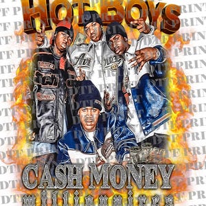 Hot Boys png, Hot Boys 90s Tshirt, Lil Wayne tee, BG tee, Juvenile tee, Turk tee, Cash Money Millionaires tee, cash money records,