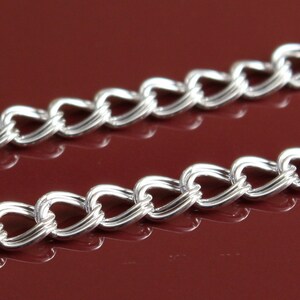 Sterling Silver Chain Bulk  - Double Curb Chain 5mm x 4mm - Select Length by the Foot ch052ss