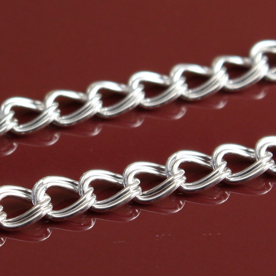 Sterling Silver Chain Bulk Double Curb Chain 5mm X 4mm Etsy