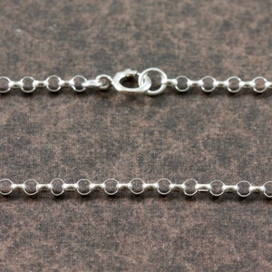 Sterling Silver Necklace - 2.5mm Rolo Chain - Custom Finished Chain - Choose Your Length - ch032ss-f