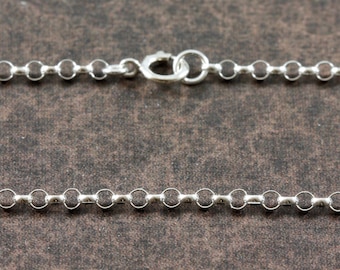 Sterling Silver Necklace - 2.5mm Rolo Chain - Custom Finished Chain - Choose Your Length - ch032ss-f