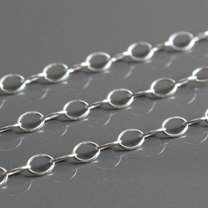 Sterling Silver Chain Bulk - Oval Cable Chain 3mm x 2mm - Select Lengths by the Foot