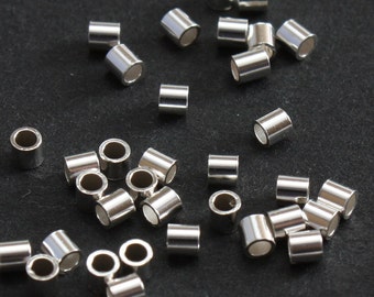 Sterling Silver Crimp Beads 2mm Heavy Duty - Select Pack Size