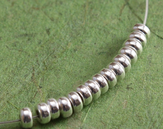 Sterling Silver Beads Rondelle 3.2mm Select Pack Size Etsy
