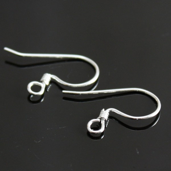 Sterling Silver French Coil Earwires Round Wire