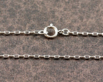 Sterling Silver Necklace - 1.5mm x 3mm Drawn Rolo - Custom Finished Chain - Choose Your Length - ch075ss-f