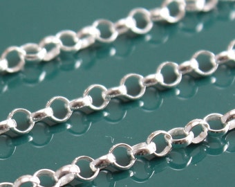 Sterling Silver Chain Bulk - 2.5mm Rolo Chain - Select Lengths by the Foot - ch032ss