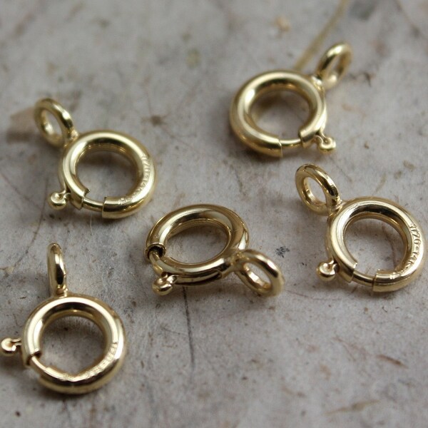 14k Gold Filled Clasps 7mm Spring Ring Clasps - Select Pack Size