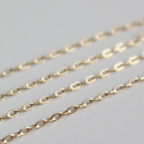 14k Gold Filled Chain Bulk - Drawn Flat Cable Chain 2mm x 1mm - SAVE 5% on Bulk Lengths 9 - 18 feet ch20gf