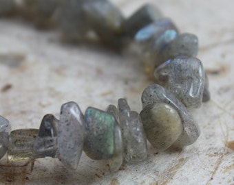 Natural Labradorite Gemstone Chip Beads Full Strand