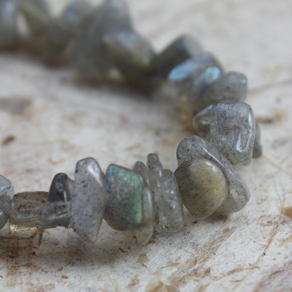 Natural Labradorite Gemstone Chip Beads Full Strand