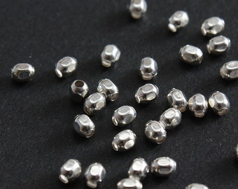 Sterling Silver Beads Faceted Square  2.5mm - Select Pack Size