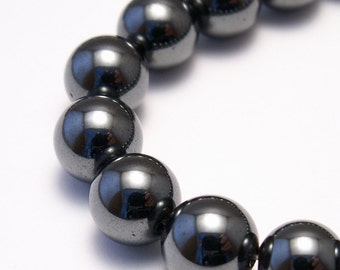 Genuine Hematite Beads 8mm round - Full Strand