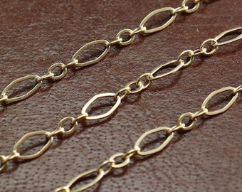 Gold Filled Chain Bulk - Flat Oval Long and Short Chain 4.5mm x 2.5mm - Select Lengths 5-10% off