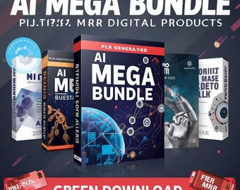 AI Mega Bundle Ebooks, Videos, PLR MRR Digital Products (Digital Download)