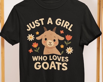 Goat Lover T-Shirt: Comfort Colors Graphic Tee with Floral Design