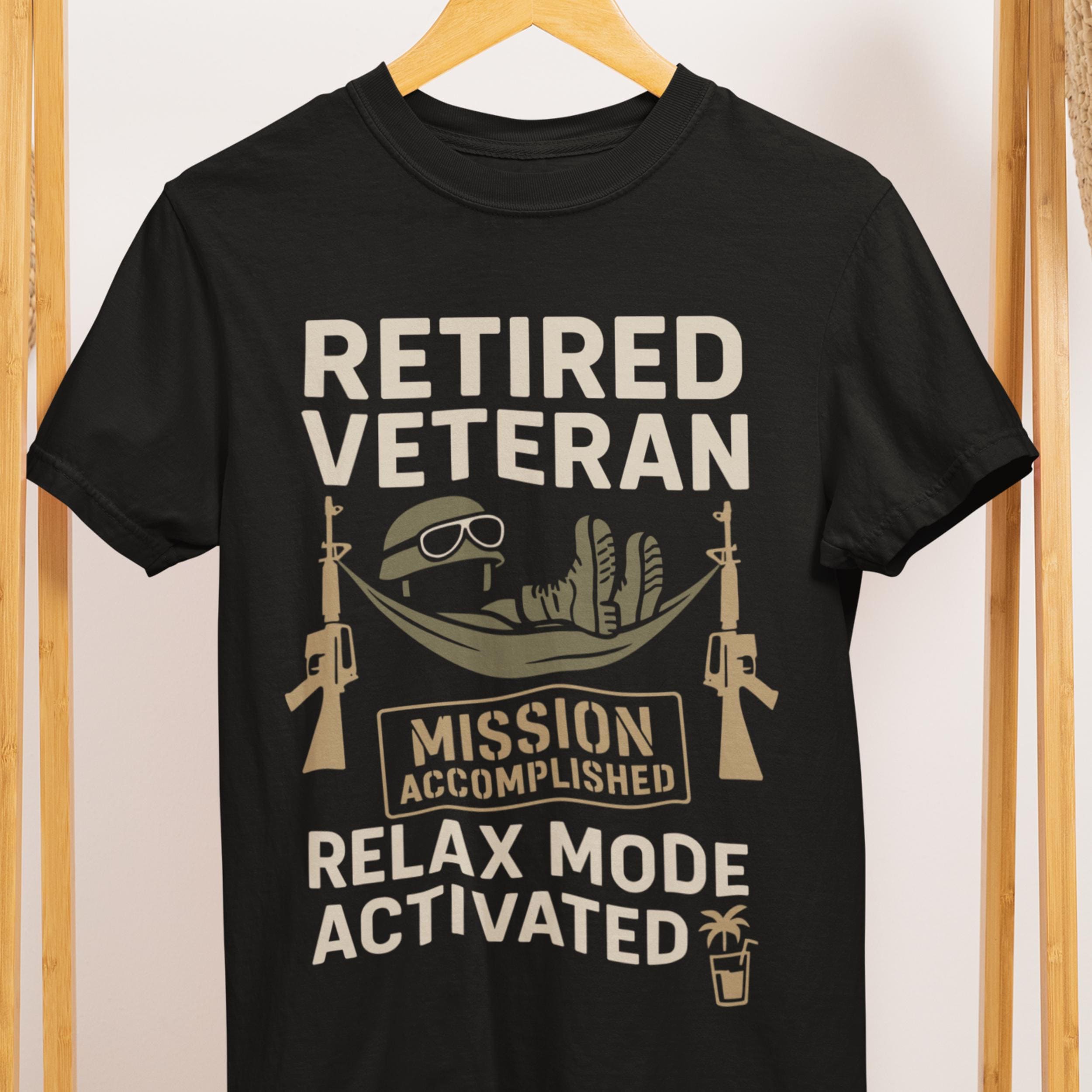 退役軍人Tシャツ - 任務完了、リラックスモード起動、おもしろ