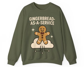 Sudadera navideña divertida de "Pan de jengibre como servicio": regalo de humor tecnológico