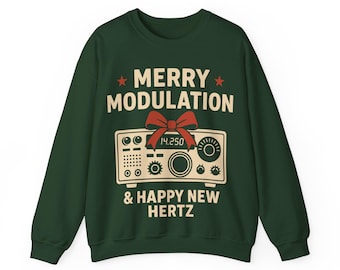Sudadera navideña de radioaficionado: regalo de transceptor vintage con modulación alegre