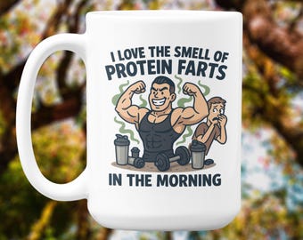 Taza divertida para el gimnasio: Humor sobre los gases de proteínas - Regalo para los amantes del fitness