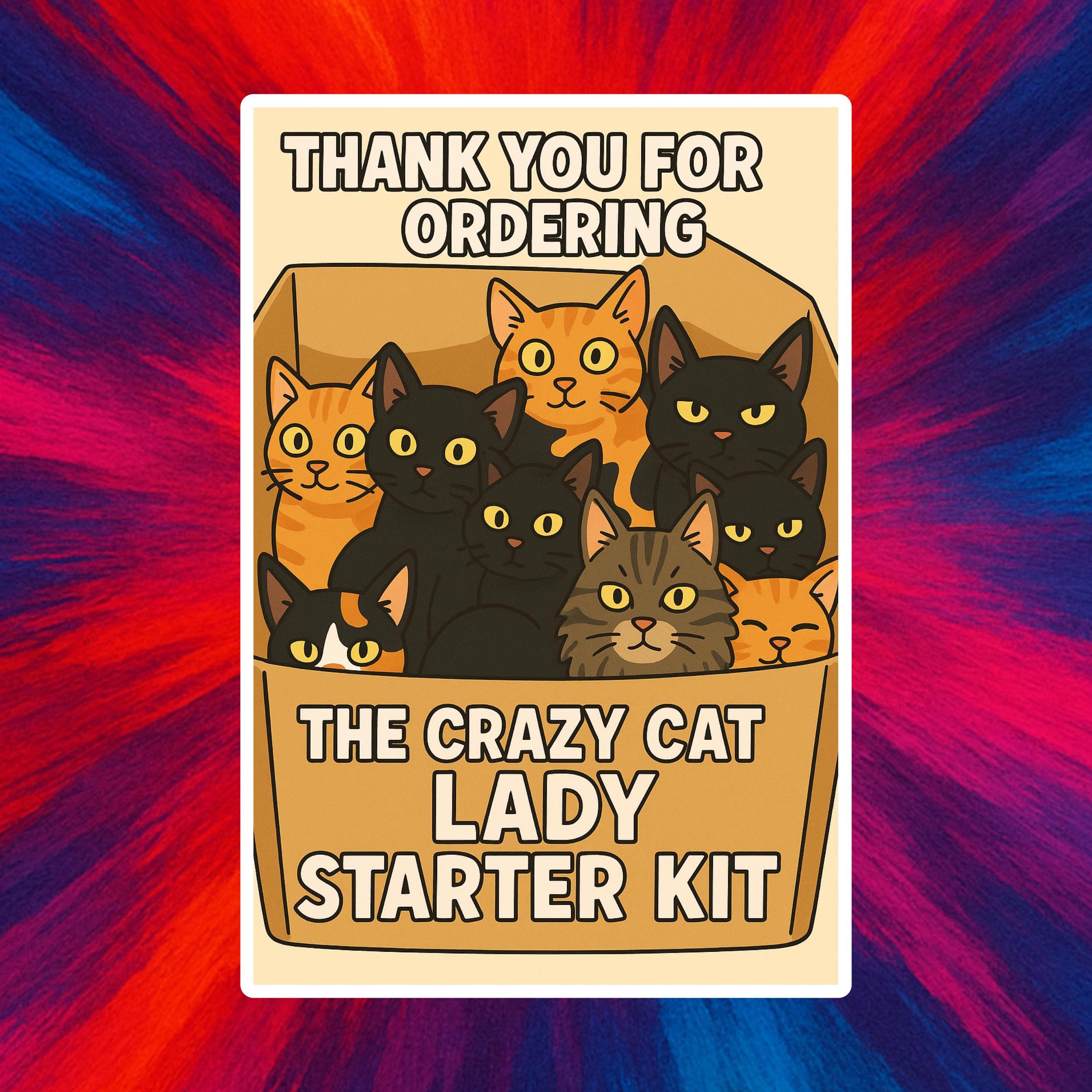 Beware Pazzo Cat Lady Lino Copricuscino Cuscino