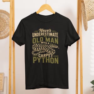 Carpet Python Shirt, Funny Snake Lover Gift, Old Man Reptile T-Shirt, Comfort Colors 1717