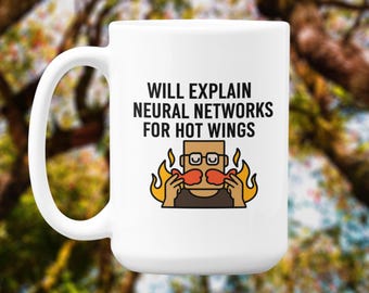 Lustige KI Nerd Tasse: Neural Netze & Hot Wings - Tech Humor Geschenk