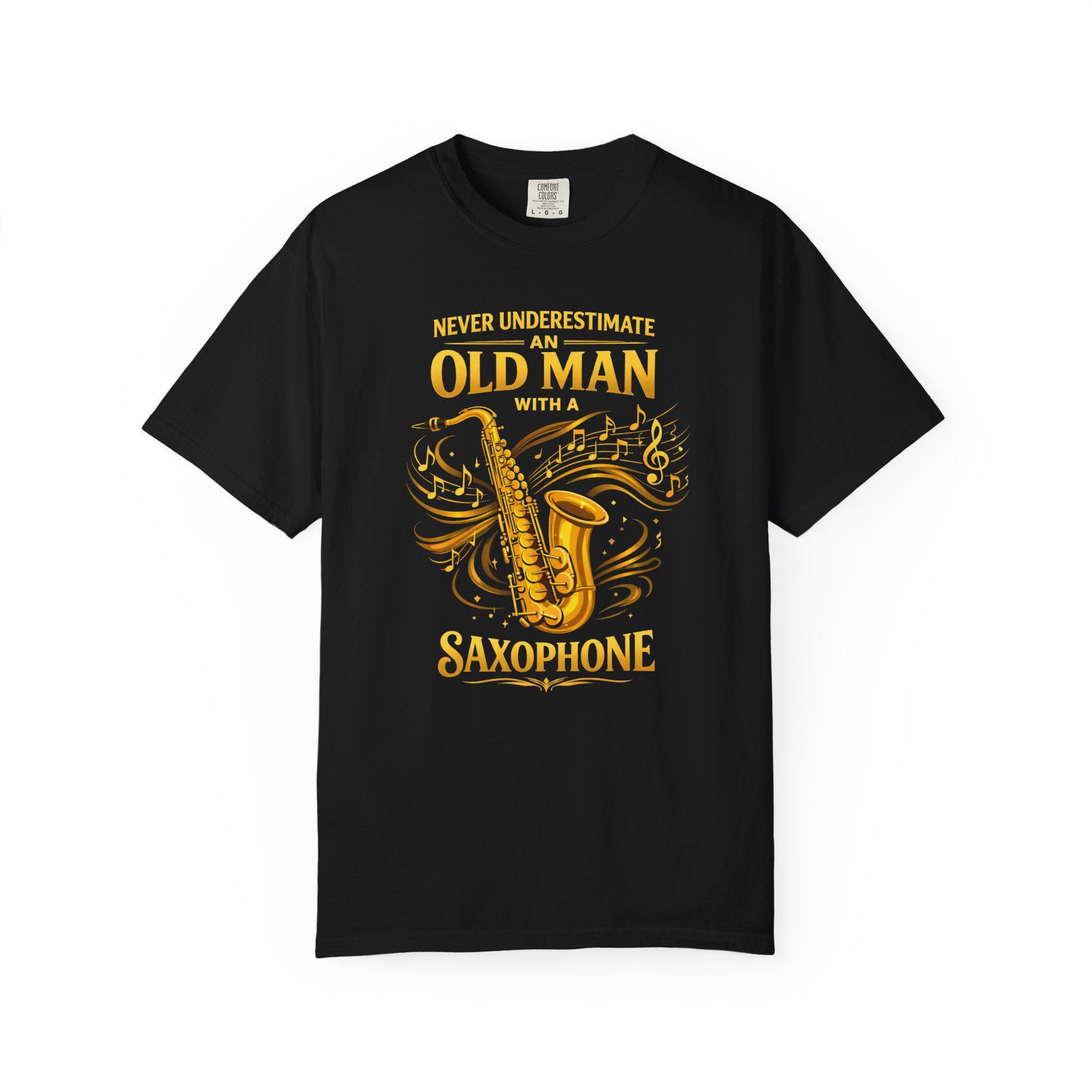 Old Man Saxophone T-shirt, Jazz Musician Gift, Comfort Colors