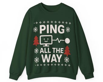 Sudadera navideña Ping All the Way / Programador de TI