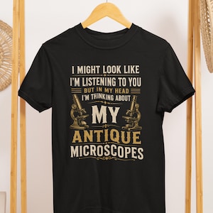 Antikes Mikroskop-T-Shirt, Vintage Wissenschaftslabor Humor T-Shirt