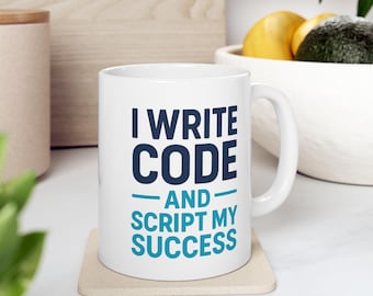 Taza "Escribo código y scripts para mi éxito" - Regalo para programadores