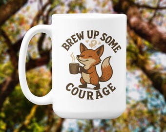 キツネのコーヒーマグ：勇気を奮い立たせよう - 素朴な動物好きへのギフト