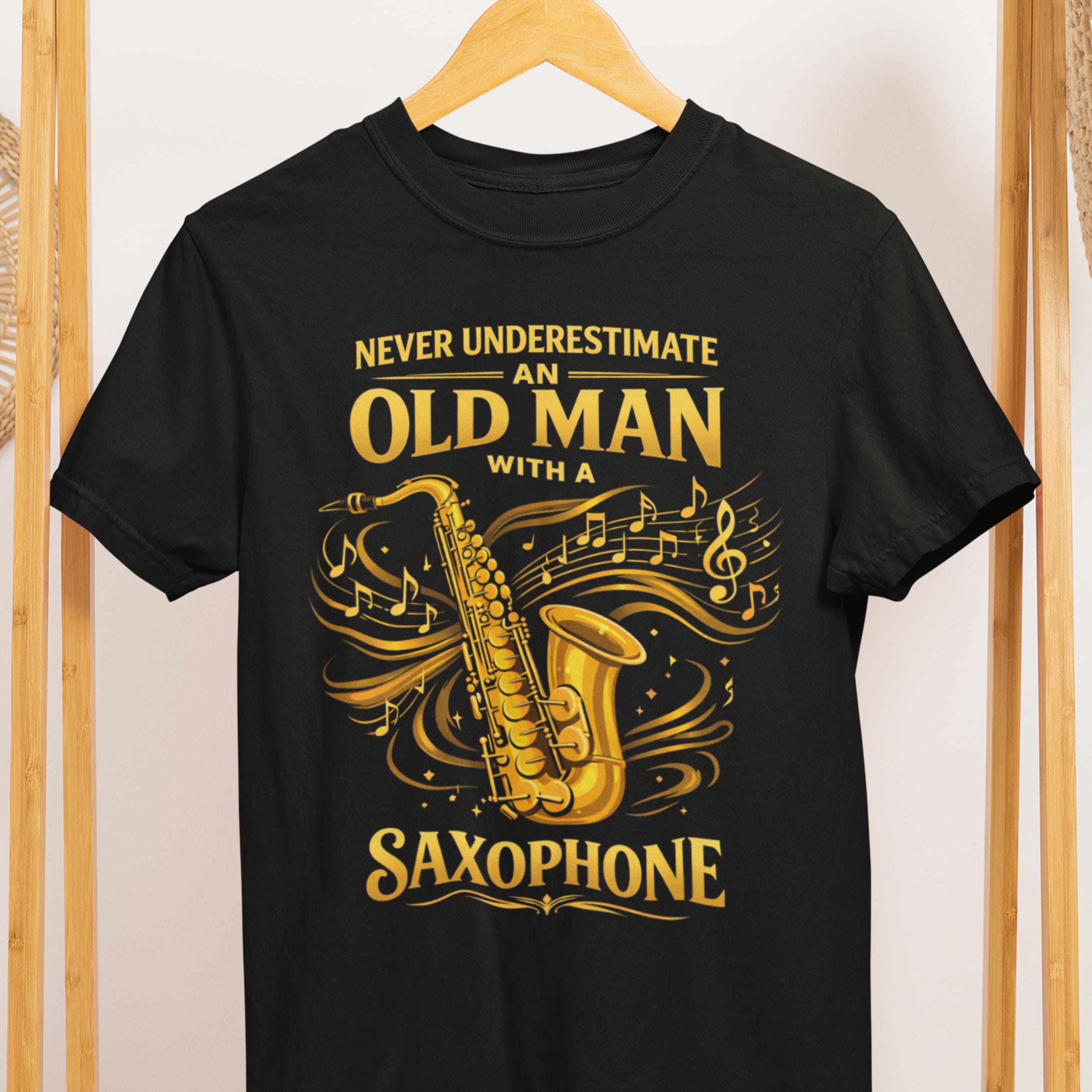 Old Man Saxophone T-shirt, Jazz Musician Gift, Comfort Colors