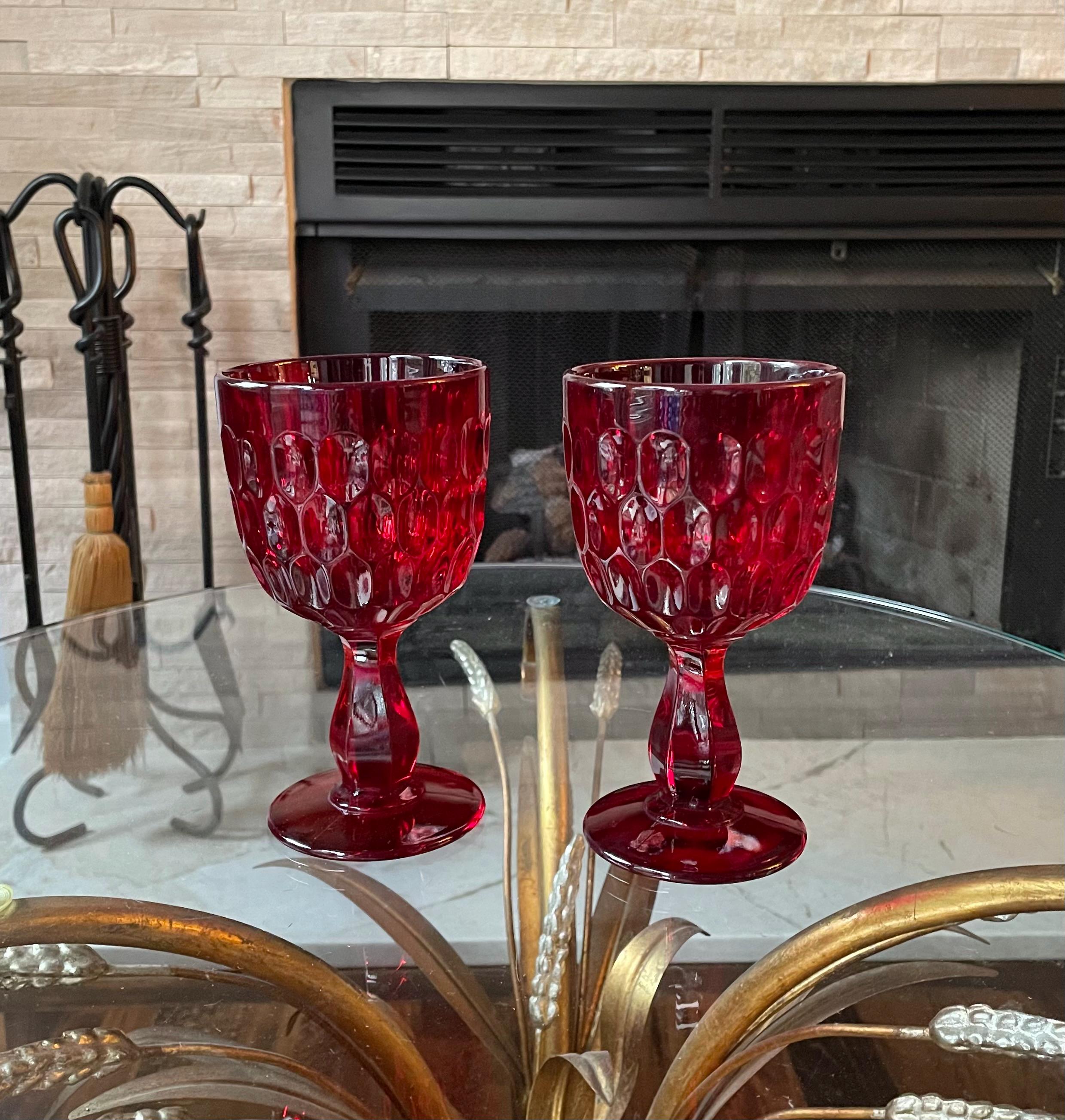 Red Thumbprint Glasses - Etsy